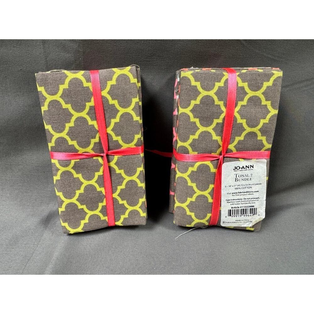 2 JOANN Fat Quarters Fabric Bundle 18" X 21" Quarters 10 Piece Total